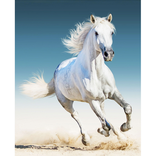 Dijamantski mozaik 40х50 Beli skakač DML013