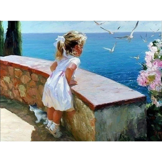 Dijamantski mozaik 40х50 Detinjstvo na moru DML035