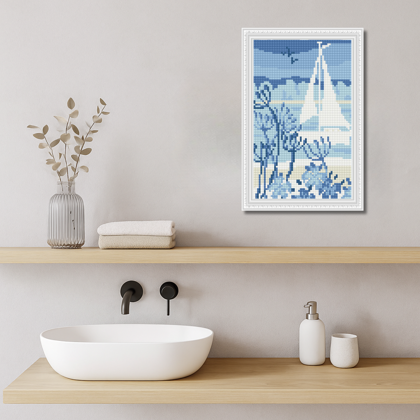 Dijamantski mozaik 20х30 Belo jedro DMS018