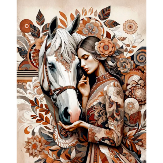 Slika po brojevima 40x50 Devojka i konj SKL004