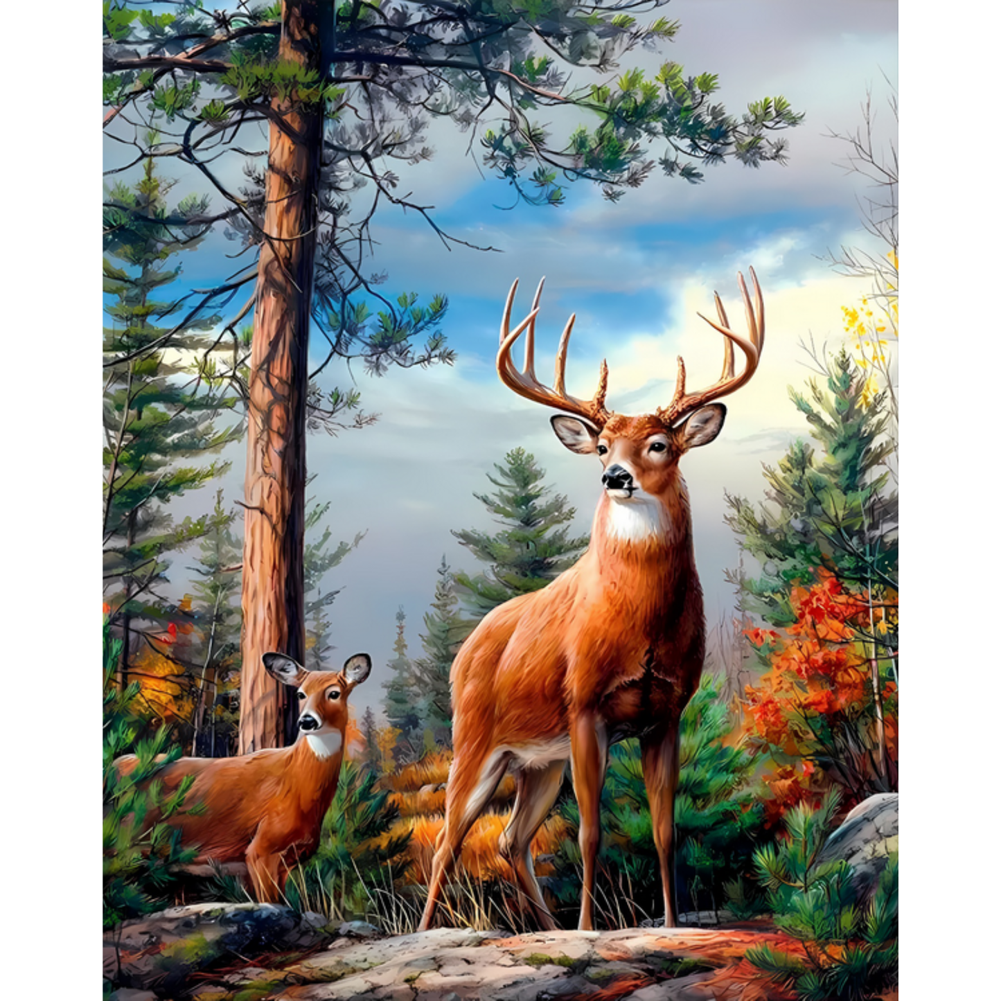 Slika po brojevima 40x50 Susret u šumi SKL019