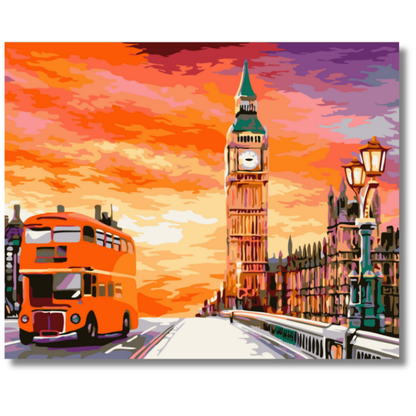 Slika po brojevima 40x50 Zalazak u Londonu  SKL026