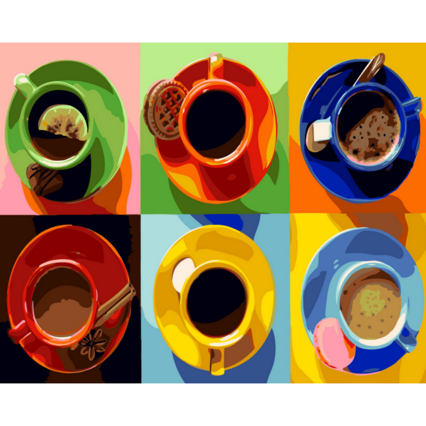 Slika po brojevima 40x50 Pop-art kafa SKL030