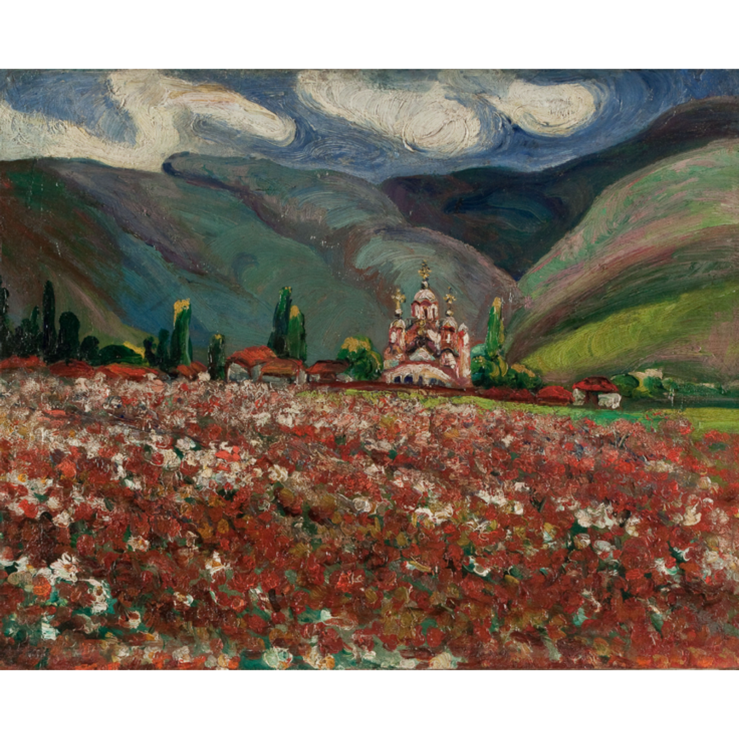 Slika po brojevima 40x50 Kosovski božuri SKL031