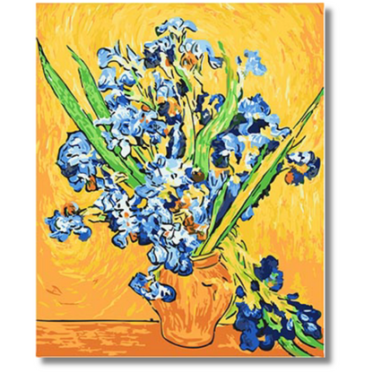 Slika po brojevima 30x40 Vaza sa irisima (Van Gog) SKM005