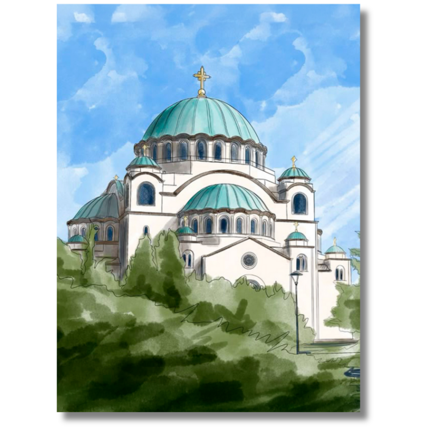 Slika po brojevima 30x40 Hram Svetog Save SKM007