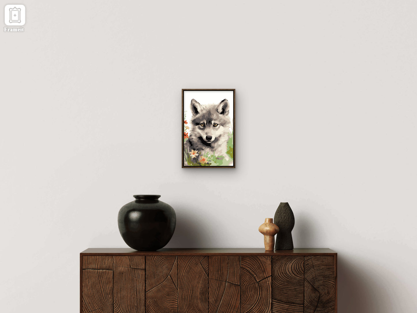 Slika po brojevima 20x30 Vuk na livadi SKS009