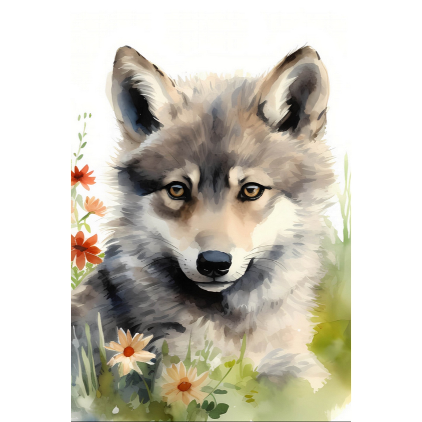 Slika po brojevima 20x30 Vuk na livadi SKS009