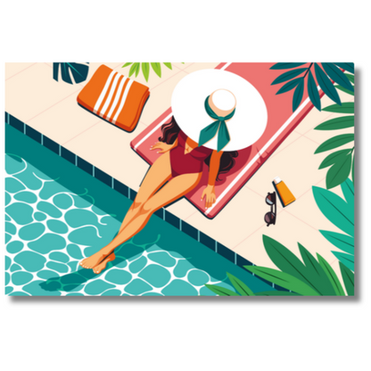 Slika po brojevima 20x30 Na bazenu SKS011