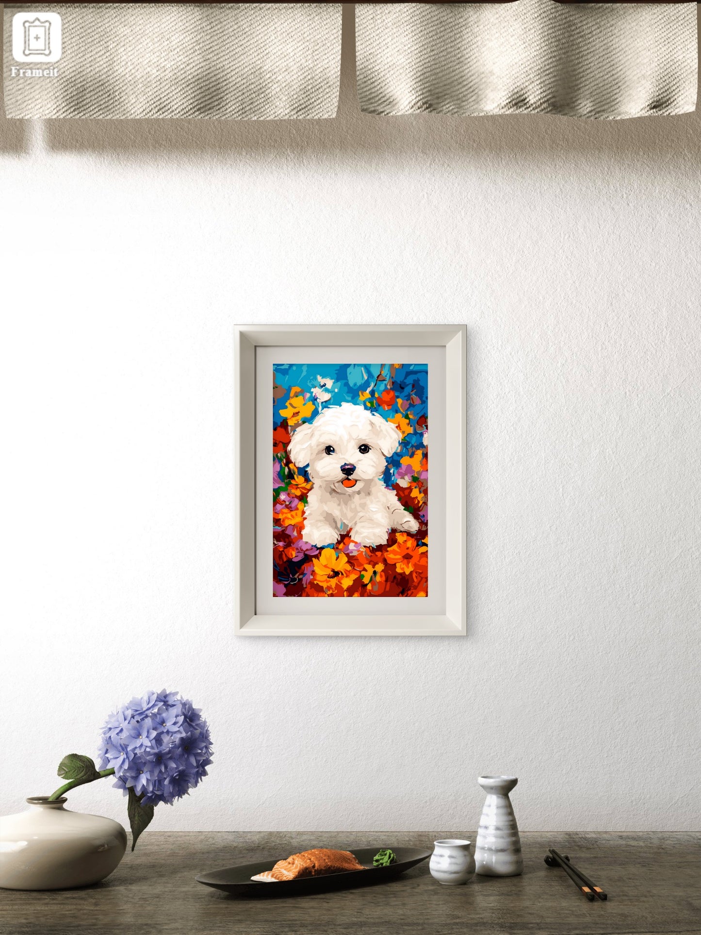 Slika po brojevima 20x30 Beli pas SKS015