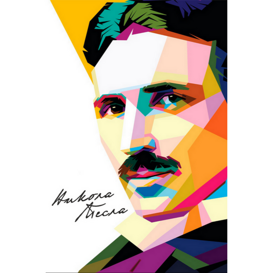 Slika po brojevima 20x30 Nikola Tesla pop-art potrait  SKS028